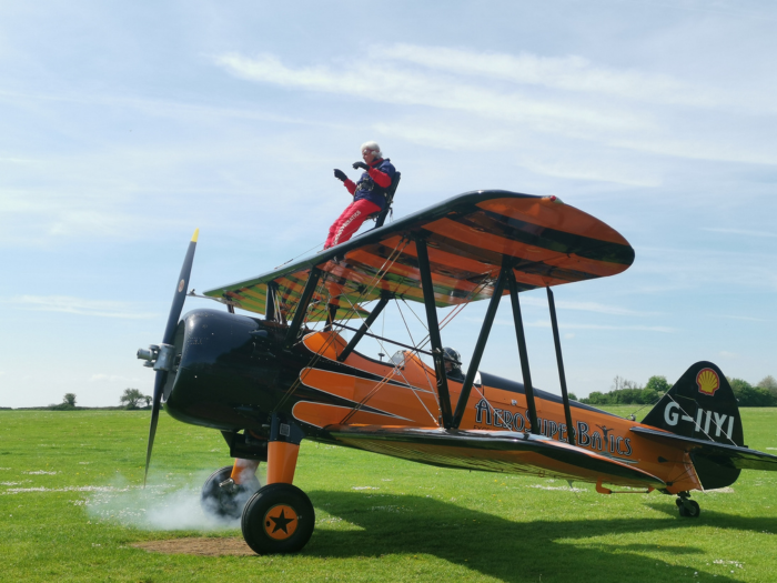 Dorothy House supporter wingwalking for end of life care
