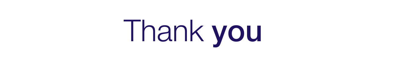 Text graphic which reads "thank you"