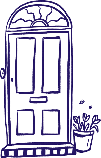 Illustration of a front door